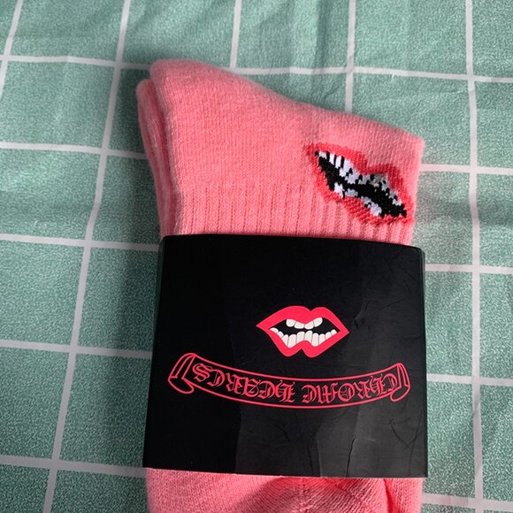 Chrome Hearts Pink Jacquard Knitted Mid-Length Socks - Picture 2 of 8